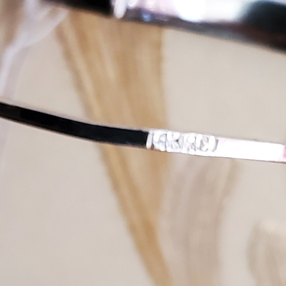 14K white gold bangle beautiful bracelet - Picture 10 of 10